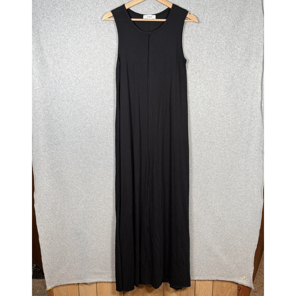 2Look maxi dress womens small black t shirt long stretch cotton